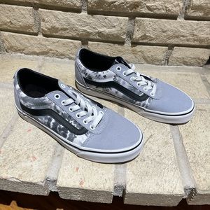 Women’s Vans Ward Tie Dye Skate Shoes Light Blue/Gray
